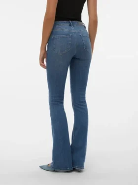 Vmflash-Jeans met middelhoge taille en uitlopende pijpen