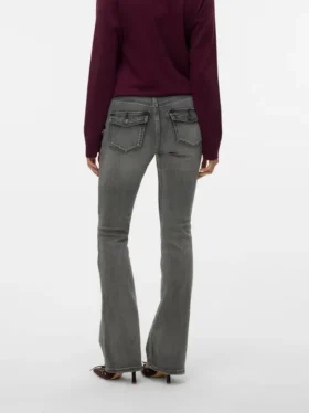 Vmflash-Jeans met middelhoge taille en uitlopende pijpen