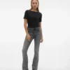 Vmflash-Jeans met middelhoge taille en uitlopende pijpen