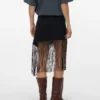 Vmfreja midi-rok met middelhoge taille