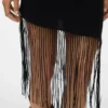Vmfreja midi-rok met middelhoge taille