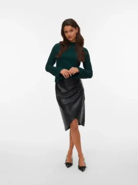 Vmgawn midi-rok met middelhoge taille