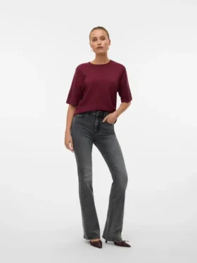 Vmgigi-Jeans met hoge taille en uitlopende pijpen