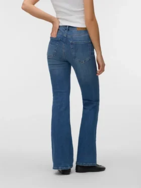 Vmgigi-Jeans met hoge taille en uitlopende pijpen