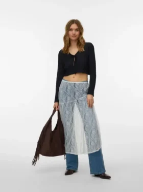 Vmharper midi-rok met hoge taille