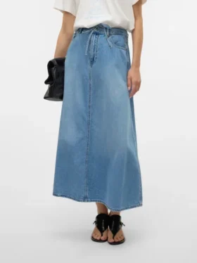 Vmhilla midi-rok met middelhoge taille