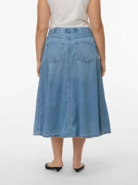 Vmhilla midi-rok met middelhoge taille