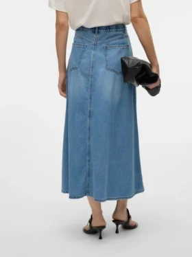 Vmhilla midi-rok met middelhoge taille