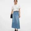 Vmhilla midi-rok met middelhoge taille