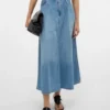 Vmhilla midi-rok met middelhoge taille