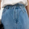Vmhilla midi-rok met middelhoge taille