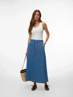 Vmjolene lange rok met middelhoge taille
