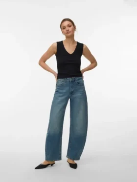 Vmjuno Mid Rise Barrel Fit-Jeans