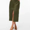 Vmkathy midi-rok met hoge taille