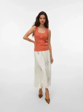 Vmlina midi-rok met hoge taille