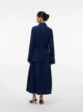 Vmmaiken midi-rok met hoge taille
