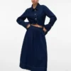 Vmmaiken midi-rok met hoge taille