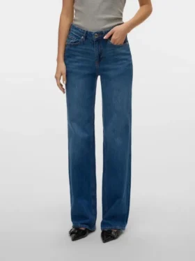 Vmmelisa-Jeans met middelhoge taille en wijde pijpen