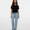 Vmmelisa-Jeans met middelhoge taille en wijde pijpen