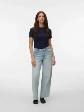 Vmmilou jeans met middelhoge taille en wijde pijpen