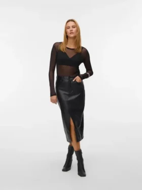 Vmnatalie midi-rok met hoge taille