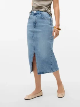 Vmnatalie midi-rok met hoge taille