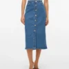 Vmnatty midi-rok met middelhoge taille