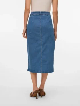 Vmnatty midi-rok met middelhoge taille