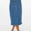 Vmnatty midi-rok met middelhoge taille
