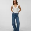 Vmolivia-Jeans met hoge taille en wijde pijpen
