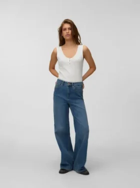 Vmolivia-Jeans met hoge taille en wijde pijpen