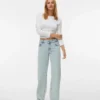 Vmrancy-Jeans met middelhoge taille en wijde pijpen