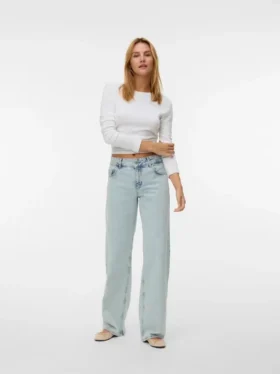 Vmrancy-Jeans met middelhoge taille en wijde pijpen