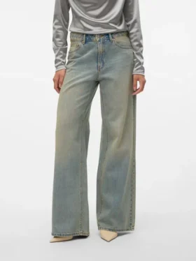 Vmremy jeans met middelhoge taille en wijde pijpen
