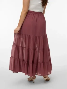 Vmrikke midi-rok met hoge taille