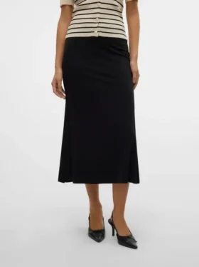 Vmroper midi-rok met middelhoge taille