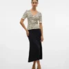 Vmroper midi-rok met middelhoge taille