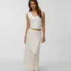 Vmrosie midi-rok met middelhoge taille
