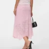Vmrosie midi-rok met middelhoge taille