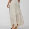 Vmrosie midi-rok met middelhoge taille