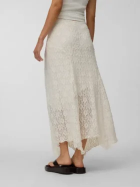 Vmrosie midi-rok met middelhoge taille