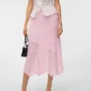 Vmrosie midi-rok met middelhoge taille