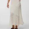 Vmrosie midi-rok met middelhoge taille