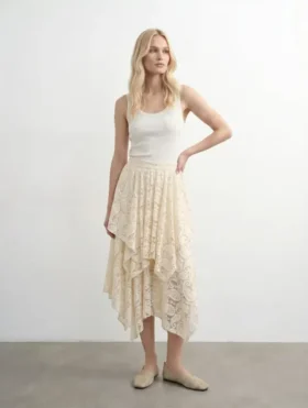 Vmsally lange rok met hoge taille