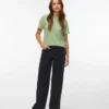 Vmsandie-Stretch-Jeans met middelhoge taille en wijde pijpen