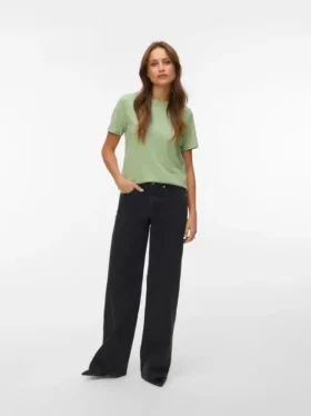 Vmsandie-Stretch-Jeans met middelhoge taille en wijde pijpen