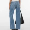 Vmsandie-Stretch-Jeans met middelhoge taille en wijde pijpen