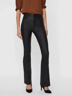 Vmsiga broek met hoge taille