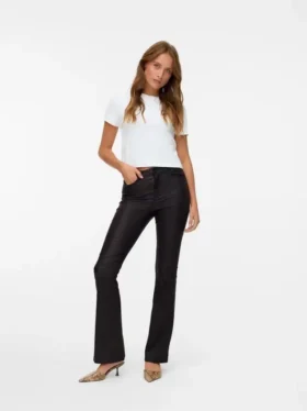 Vmsiga broek met hoge taille
