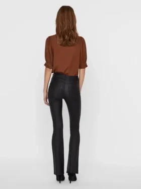 Vmsiga broek met hoge taille
